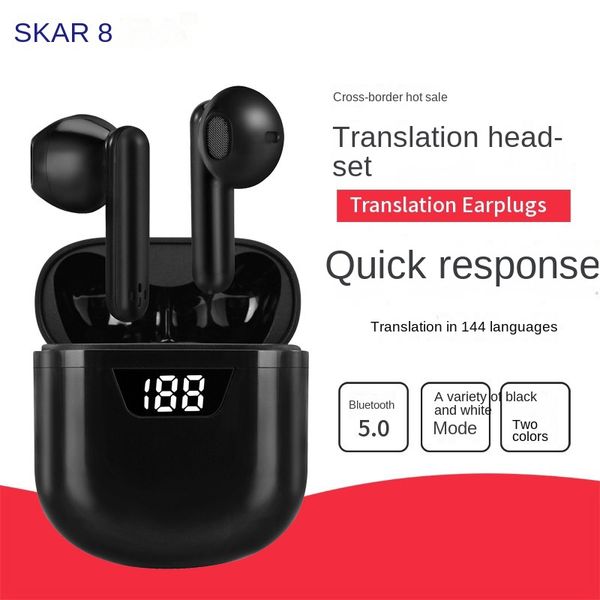 Nouveau casque Bluetooth sans fil V03 casque de traduction traduction binaurale synchrone traduction multilingue vente chaude transfrontalière