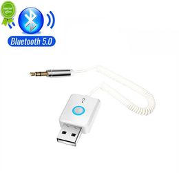 Nieuwe Bluetooth -ontvangerzender met USB -adapter 3,5 mm Jack Bluetooth Audio -ontvanger voor auto 5.0 auto -accessoires kit
