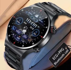 Nieuwe Bluetooth Smart Watches QW33 Smartwatch ECG PPG Business Raspless Steel Riem waterdichte herenhorloge