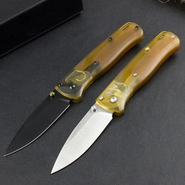 Nouveau BM 535-4 Couteau pliant de poche 9Cr18Mov Drop Point Blade Finition CNC PEI Poignée en plastique Camping en plein air Randonnée EDC Couteaux de dossier avec boîte de vente au détail