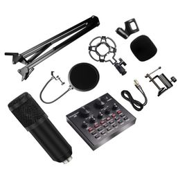Nuevos kits de micrófono de estudio Bm 800 con filtro V8 Tarjeta de sonido Micrófono de condensador Paquete de grabación Ktv Karaoke Smartphone Microphone2916803