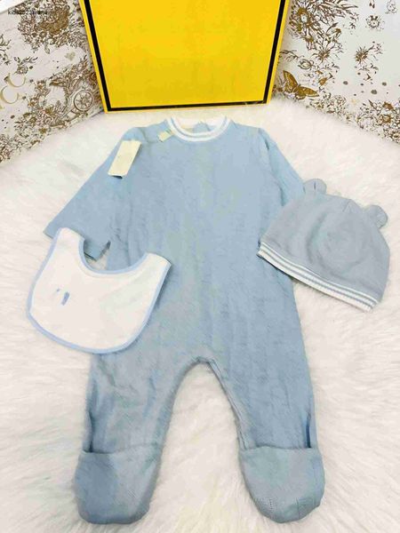 Nouveau body pour nouveau-né de haute qualité, combinaison pour bébé rampant, taille 59 à 100, trois pièces, combinaison confortable et chapeau bavoir Oct15