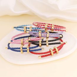 Bracelet tricoté bohème pour femmes, personnalisé, corde en cuir, bijoux artisanaux, DIY, B317, nouvelle collection