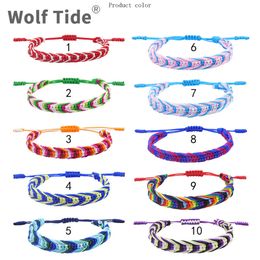 Nouveau style bohème bracelet tissé coloré réglable arc-en-ciel multicolore tressé corde bracelets beaucoup pour les meilleurs amis Boho Voco fille chanceux accessoires esthétiques