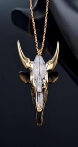 Nieuwe Bohemian Tauren Koe Hanger Bull Head Ketting Lange Ketting Gouden Hoorn Stijlvolle Vrouwen Mannen Mode-sieraden Gift4667941