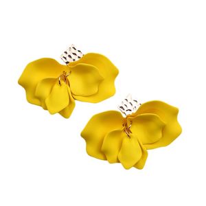Nieuwe bloemblaadjesoorbellen in Boho-stijl Stud-spuitverf 12 kleuren acryl vintage splitsoorbellen oorbellen voor dames