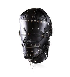 Nouveau bondage luxe en cuir complet Bondage de bonnet masque gimp avec les yeux de verrouillage des yeux bouth zip4440100