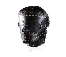 Nouveau bondage luxe en cuir complet Bondage de bonnet masque gimp avec les yeux de verrouillage des yeux bouth zip7991305