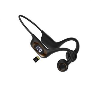 Nieuwe botgeleiding oortelefoons Wireless Bluetooth 5.3 Hoofdtelefoon Outdoor Sport Earbud -headset met MIC voor Android iOS Support SD -kaart