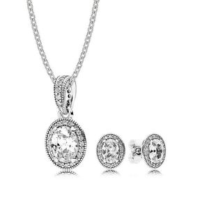 NIEUW Boek Di 100% 925 Sterling Zilver Vintage Elegance Gift Set fit charm originele ketting vrouw sieraden Twee stukken van set AA220315