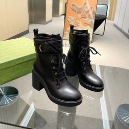 Nouvelles bottes bottine designer Martin Desert pour femmes chaussures classiques mode hiver bottes en cuir talon grossier femmes chaussures 1.9 12