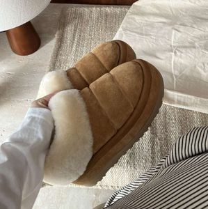 NIEUWE laarzen platform tazzlita hardhouten slipper suède shearling gevoerde damesmanchet bont schoenen schapenvacht slide designer sandaal enkellaarsjes Australië sneeuwlaars