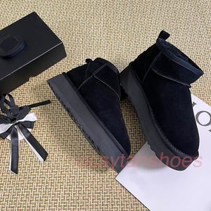 Envío gratis nuevas botas mujeres invierno ultra mini bota zapatos de plataforma de diseñador para hombres cuero real botines de piel de tobillo cálido zapato de lujo 2024