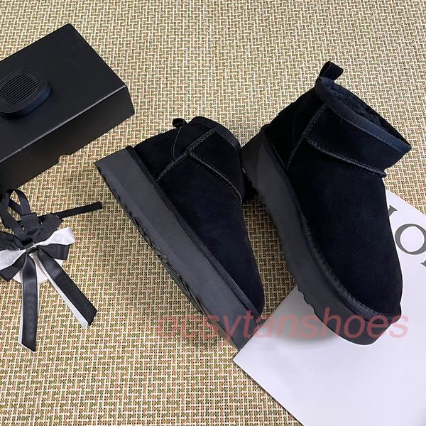 Envío gratis nuevas botas mujeres invierno ultra mini bota zapatos de plataforma de diseñador para hombres cuero real botines de piel de tobillo cálido zapato de lujo 2024