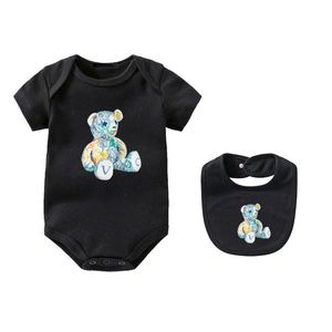 Nieuwe geboren babykleertjes Kinderen luxe rompertjes Designer Baby 2-delig 100% katoenen romper Designer kinder rompertjes Jumpsuit Meisje baby bodysuit kalekids-6 CXD2401193