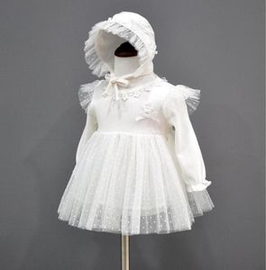 Ropa de vestir para bebé recién nacido, vestidos de princesa, sombrero, hermosos vestidos de bautizo para niña, vestidos de bautismo otoño 6663996