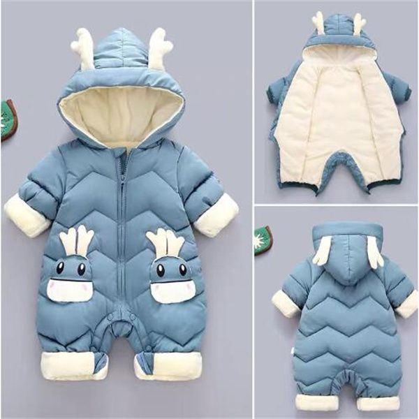 Ropa para bebé recién nacido, traje de nieve de invierno, mono grueso de terciopelo para bebés de 0 a 3 años, monos para niño, abrigo para niño pequeño