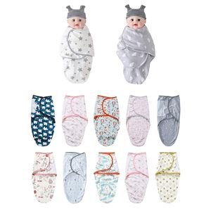 Nouveau-né garçon fille bébés sacs de couchage nouveau-né bébé mousseline cocon couverture infantile coton sommeil sac Swaddle Wrap Up 210309