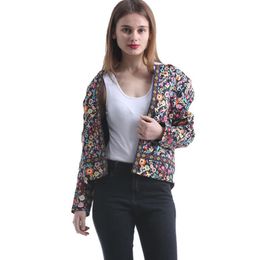 Nieuwe botanische jas herfst eenvoudige korte blazers voor vrouwen lente multicolor kraagloze vrouwelijke mode elegante jas