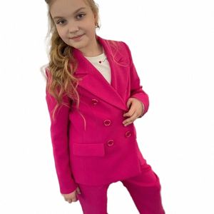 New Boutique Girls 'Rose Red Traje cruzado de dos piezas Conjunto de alta calidad Elegante Fi Ropa para niños o7Oq #