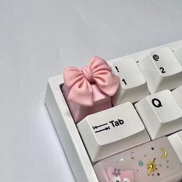 Nieuwe bowknot schattige esc keycap oem kawaii roze witte keycaps meisje vrouw voor profiel cherry mx switch mechanisch toetsenbord