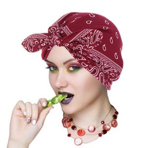 Nieuwe Strik Tulband Vrouwen Moslim Innerlijke Hijab Hoed Afrikaanse Patroon Mutsen Print Hoofddoek Motorkap Chemo Cap Haaruitval Wap hoofddeksels