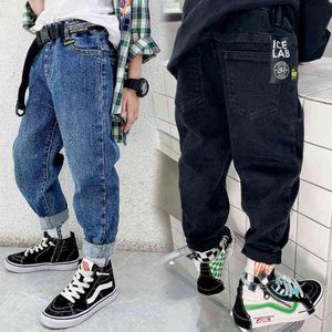 Nouveaux garçons jeans décontractés enfants garçons pantalons printemps automne noir bleu Denim pantalons enfants enfants taille élastique pantalons bas vêtements G1220