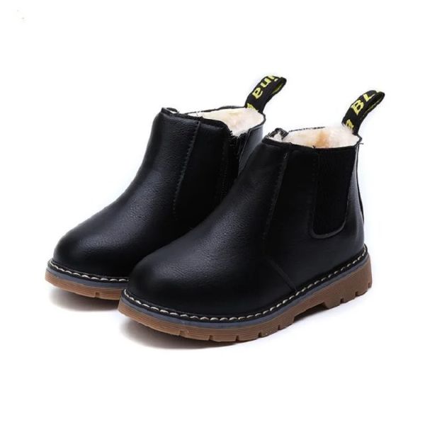 NOUVEAUX BOISS BOOTS D'HIDER POUR LITTLE GILLE CHAUD TODDLER CHOSE Kid Snow Snowproof Le cuir Boot 1 2 3 4 5 6 7 8 9 10 11 12 ans