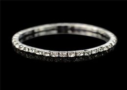 Nouveau bracelet bracelet luxe Shinning Rhingestone Brables pour femmes mariée 1 2 3 4 5 Rows Fashion Elegant Elastic Wedding Brac9869891