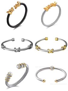 Nouveau bracelet Dy Designer de luxe Twisted Pearl Head Hommes et Femmes Mode Polyvalent Twist Bracelets Bijoux Platine Plaqué Cadeaux De Mariage