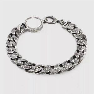 Nouveau bracelet pour femmes hommes double lettre hip-hop unisexe gothique punk tendance chaîne cubaine en acier inoxydable bracelet couple bijoux293K