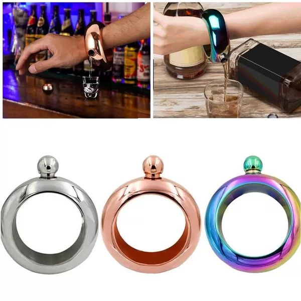 Flacons de Bracelet en acier inoxydable, 1 pièce, flacons portables pour vin, whisky, hanche, Pot Flagon, bouteille de boisson, poche de vin de cuisine