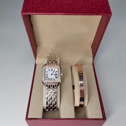 Nieuwe armband Watch Set Set Box Luxe dames dagboek Quartz Watch Designer Waterdichte automatische datumtafel Dames roestvrijstalen sporttimer met doos met doos