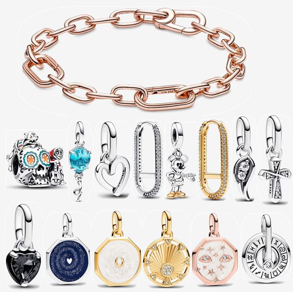 Nouveaux bracelets pour femmes boucle d'oreille pendentif bijoux de créateur cadeau de Noël bricolage Fit Pandoras Me Sparkling Angel Wing Mini Dangle Bracelet chaîne avec boîte