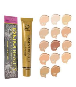 Nieuw merk 14 kleuren vloeistof foundation crème gouden buis natuurlijk gezicht schoonheid make -up cover concealer 30G7808341