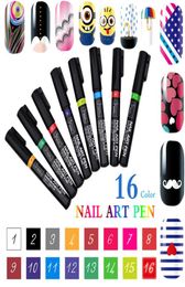 Nieuw merk 3D Nail Art Pen 16 kleuren Charm Women039S Delicate Pretty Diy Nail Art Nail Polish Pen UV Gel Manicure Tool 8282576