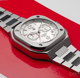 Nueva marca Bell Ross Relojes Edición limitada global Cronógrafo de negocios de acero inoxidable Fecha de lujo Reloj de cuarzo casual de moda para hombres
