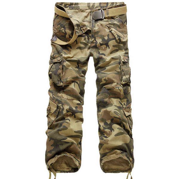 Nuevas Marandas Pantalones de carga Hombres Militares Pantalones rectos para hombre Casual Casual Camo Pantalones Múlteleles Múltiples Pantalones Hombre Joggers Hip Hop Largos Soderlers H1223