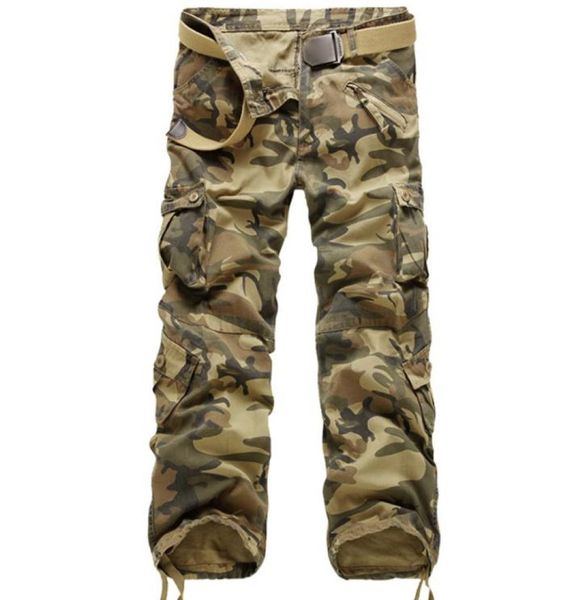 Nueva marca de pantalones cargo para hombre, pantalones militares rectos para hombre, pantalones casuales de algodón con camuflaje, pantalones multibolsillos para hombre, pantalones largos de Hip Hop C3673040