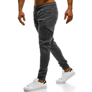 Nieuw merk casual schuine zakken elastische taille mannelijke broek heren hoge kwaliteit joggers legging potlood broek Europese maat
