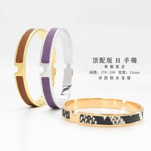 New Brand Classic Designer Bracelet Letter Love Home H Genuine Leather High Quality K Gold Titanium Steel Light Luxury Circular