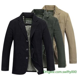 Nieuwe Merk Kleding Mode Mannen Blazer Jas Katoen Coat Casual Blazer Pakken Militaire Blazer Plus Size M-4XL