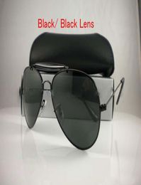 NOUVELLES Lunettes de soleil pilotes de créateurs de marque pour hommes Femmes Outdoorsman Sun Glasses Eyewear Gold Silver 58 mm 62 mm Lenses en verre avec étuis 144020709