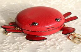 Nouvelle marque drôle mignon crabe Pu cuir Mini porte-monnaie porte-clés voiture porte-clés portefeuille porte-clés femmes sac pendentif sac à dos Charm4667815