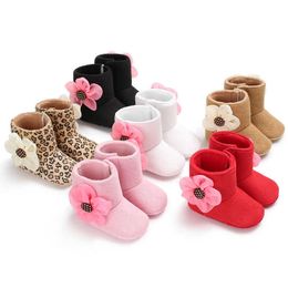 Nieuwe Merk Zuigeling Pasgeboren Baby Peuter Boy Girl Soft Sole Flower Bow Crib Shoes Warm Boots Prewalker 0-18M G1023