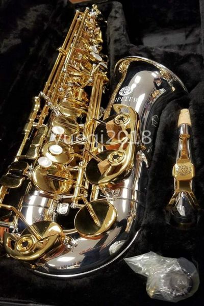 Nueva marca Júpiter JAS 1100SG Saxofón alto Eb Latón Cuerpo niquelado Laca dorada Clave Instrumento musical Saxofón con estuche Accessor3701003