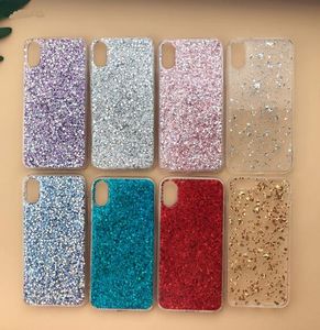 Sparkle Flake Foil Confetti Star Cover Bling Glitter Soft TPU Case pour iPhone 11 Pro Max XS Max XR 8 Plus