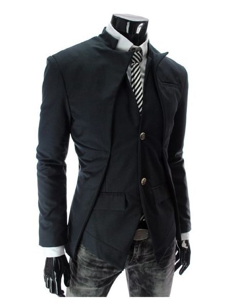 Nueva marca de trajes ajustados de estilo británico para hombre, Blazer de diseño elegante, chaqueta informal de moda de negocios, ropa para hombre Simple Ou264j