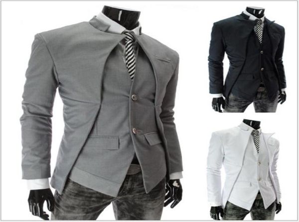 Nouvelle marque Men British Style Slim cosits Mens élégant Blazer Business Casual Business Veste Men039 Vêtements Simple ou9793391
