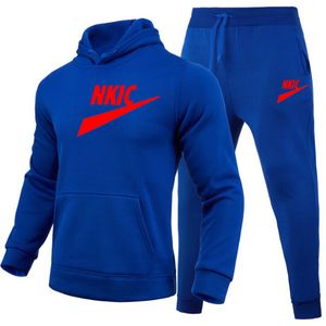 Nieuw merk Men Casual Tracksuits Sets Solid Color Spring herfst heren Hoodies broek Twee delige tracksuit trendy sportkleding set mannelijk merk logo print